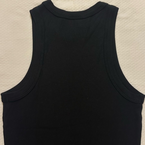 NWOT SPRWMN Ribbed Racer Tank Top - Black SMALL - Picture 4 of 6